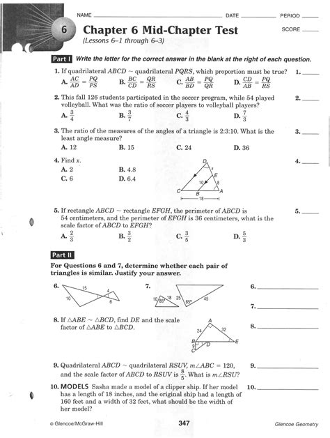 <strong>6 Test</strong> • Adapted Ch. . Geometry chapter 6 test pdf